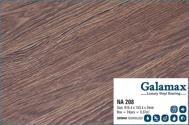 Sàn nhựa giá rẻ Galamax giả gỗ Na 208