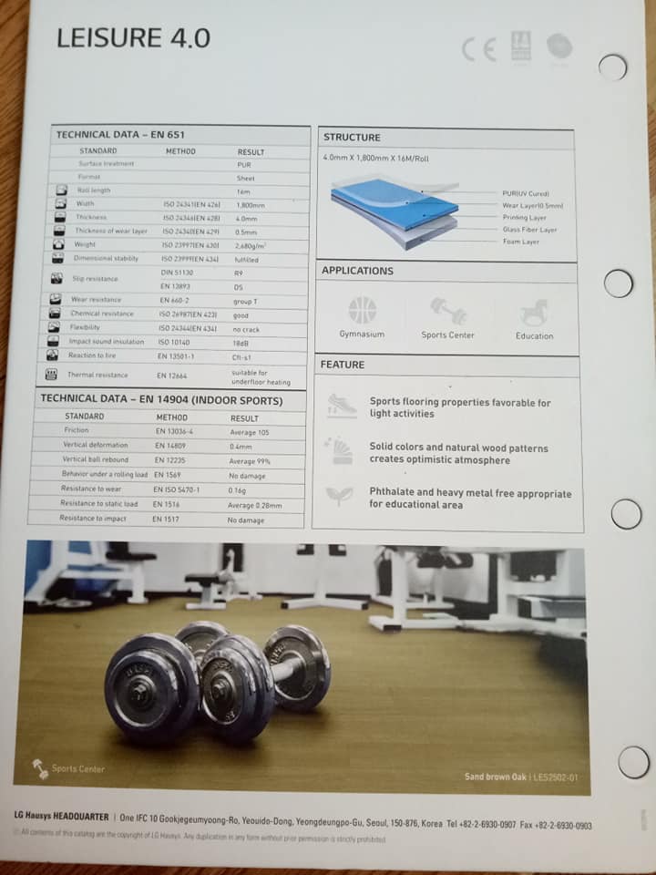 Thông số kỹ thuật thê thao LG